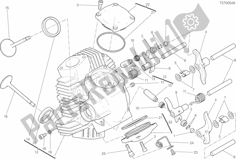 Todas as partes de Cabeça Horizontal do Ducati Scrambler Icon Brasil 803 2017